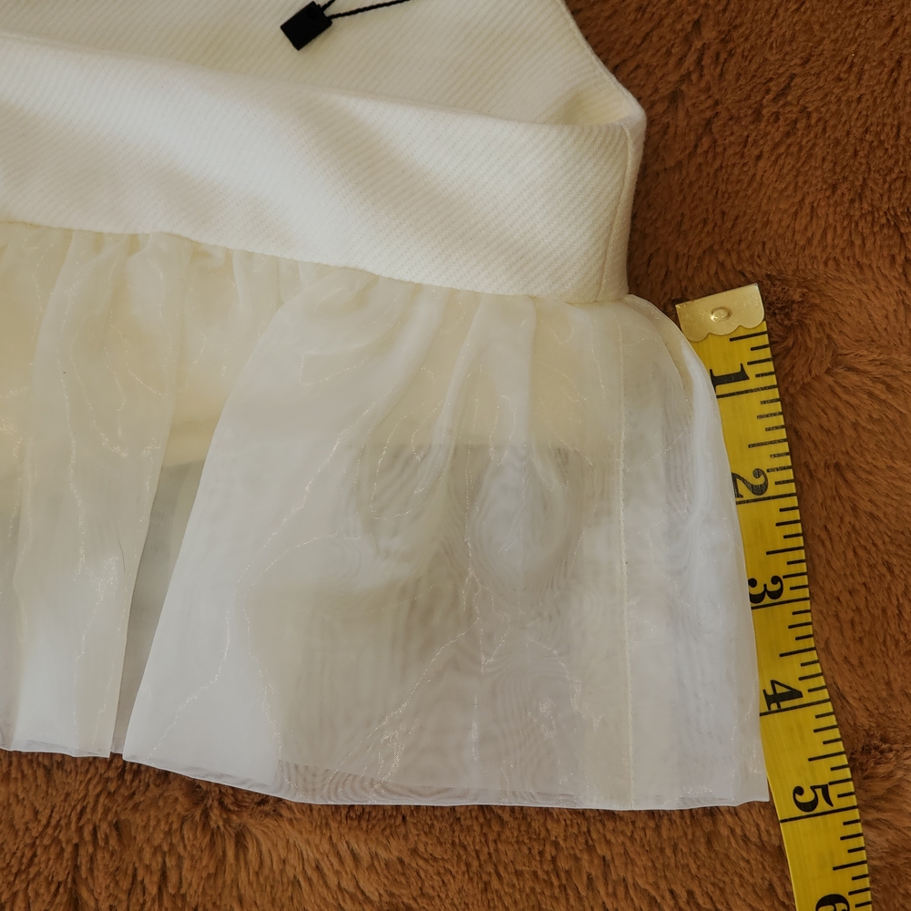 Mulla Cream Ruffled Crop Top NWOT Sm. - Picture 5 of 11